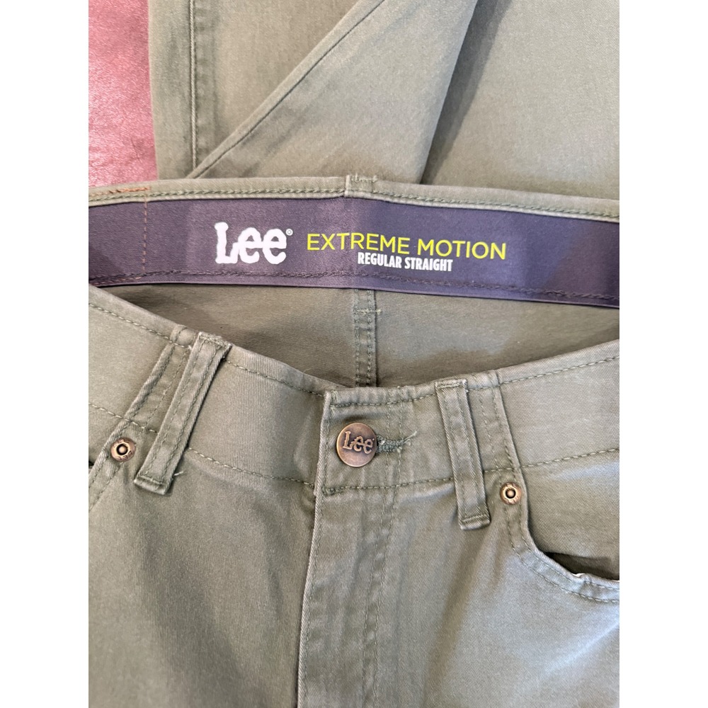 Lee Extreme Motion Regular Straight Pants Mens 34x36 Olive Green 112353922 - Picture 4 of 5
